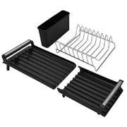 Extendable Kitchen Dish Drying Rack with Drainer