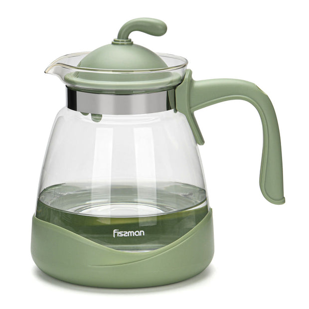 2000ml Borosilicate Glass Jug with Lid - Green