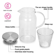 1400ml Glass Jug with 4pcs Glasses