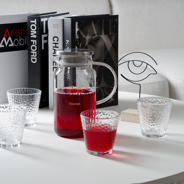 1400ml Glass Jug with 4pcs Glasses