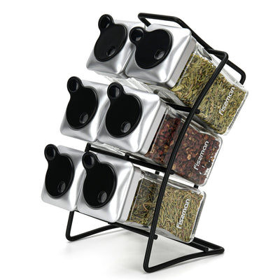 6pcs Condiment Seasoning Set with Rack