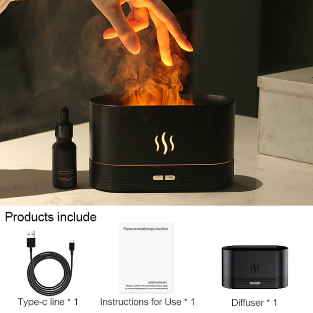 Flame Light Aroma Diffuser - Black