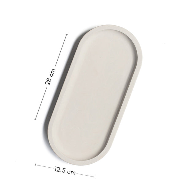 Oval Diatomite Tray - Light Grey