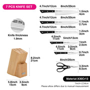 5pcs Knives & Scissor with Wooden Stand Set