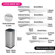 5pcs Knives with Stainless Steel Stand Set