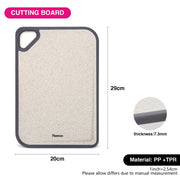 Plastic Cutting Board with Side Handle - Wheat, 29*20cm