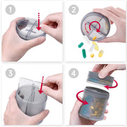 Large Travel Pill Organizer - Transparent Black