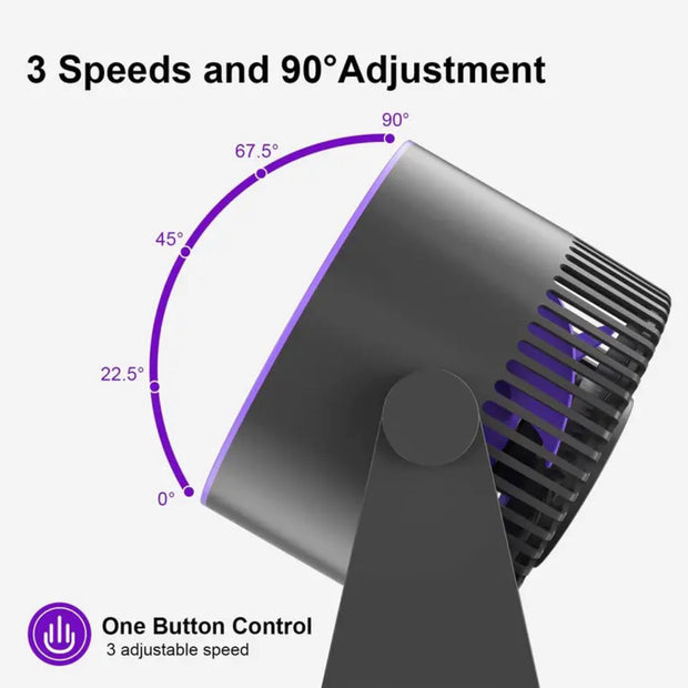 Rechargeable Desktop Fan - Purple