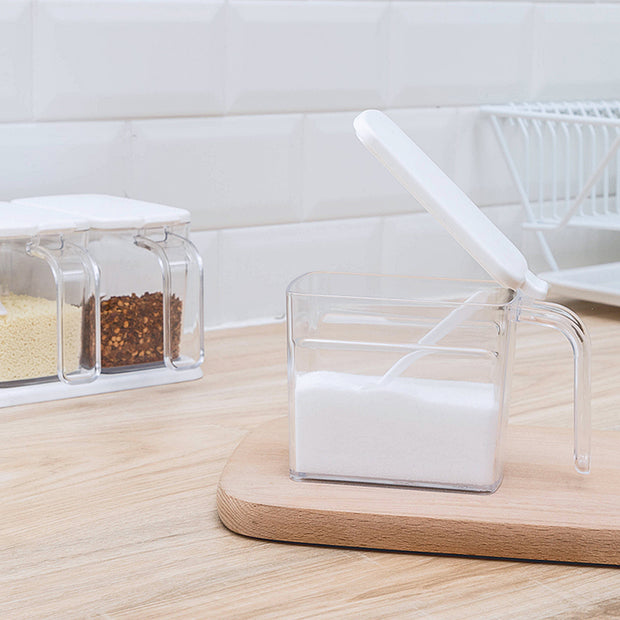 3pcs Clear Condiment Holder - White