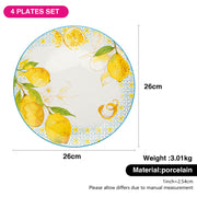 CAPRI Porcelain 4pcs Plates - 10inch