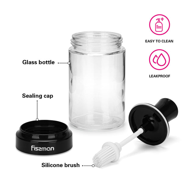 Oil Bottle with Silicone Brush - 250ml