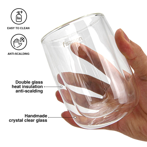 Bonbon 2pcs Double Wall Glass Cup - 350ml