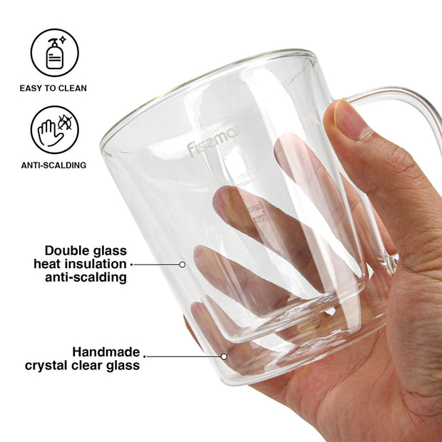 Borgia 2pcs Double Wall Glass Cup - 320ml