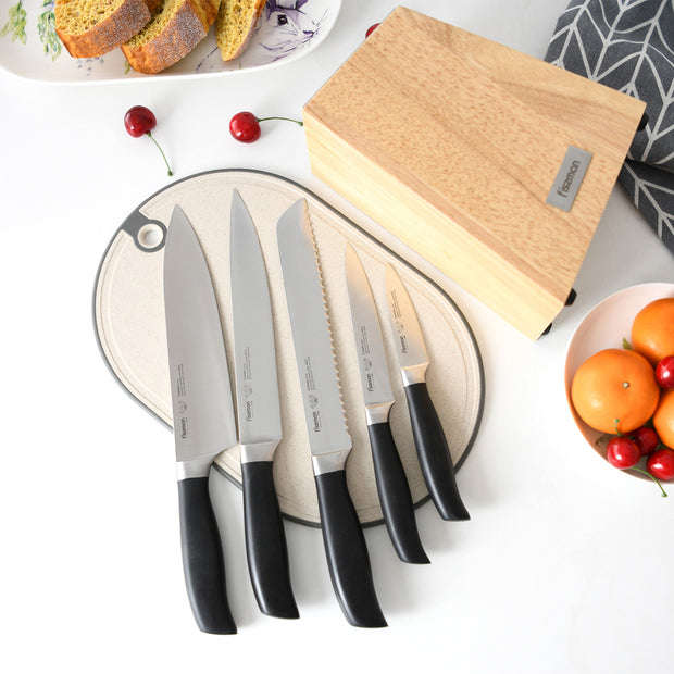 5pcs Knives with Wooden Stand Set