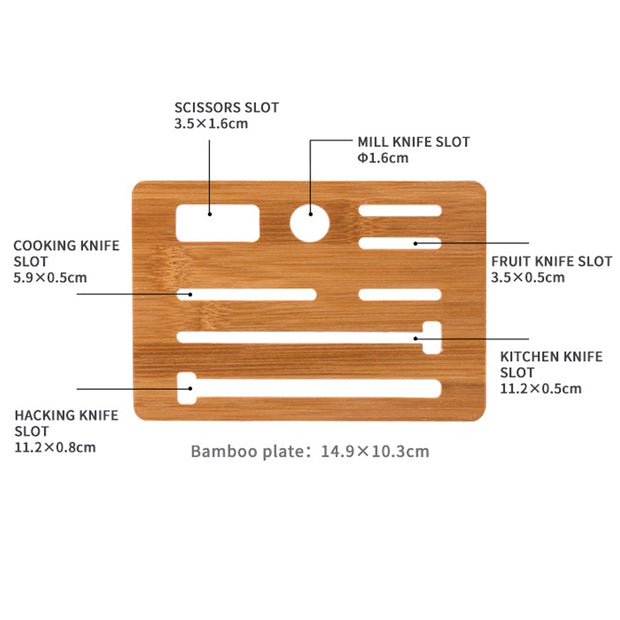 Bamboo White Kitchen Knives Organizer