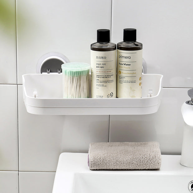 Bathroom Rack (Stick-On) in Bathroom with Bottlse & Containers