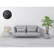 Black Marble Black Rim Wall Clock (12inch)