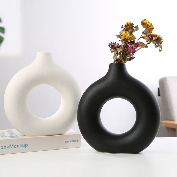 Black Ceramic Vase - Large