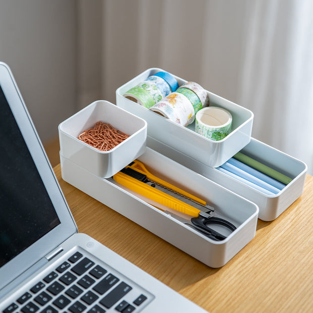 Stackable White Drawer Organizer - 3 Sizes