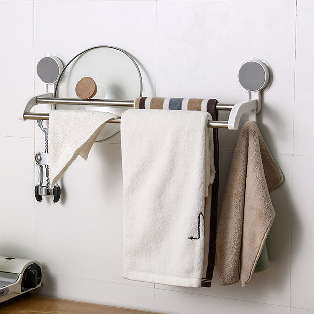 Double Towel Rod Holder (Stick On) on Kitchen Wall