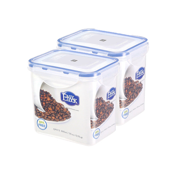 Rectangular Plastic Food Container - 880ml x 2pcs