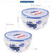 Round Mini Plastic Food Container - 300ml x 3pcs