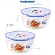 Round Plastic Food Container - 600ml x 2pcs