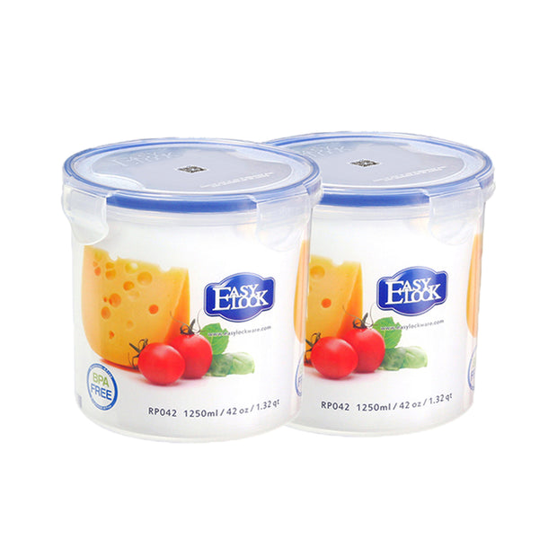 Tall Plastic Food Container - 1250ml x 2pcs