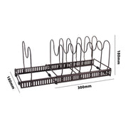 Extendable Pot & Pan Rack - Dark Coffee