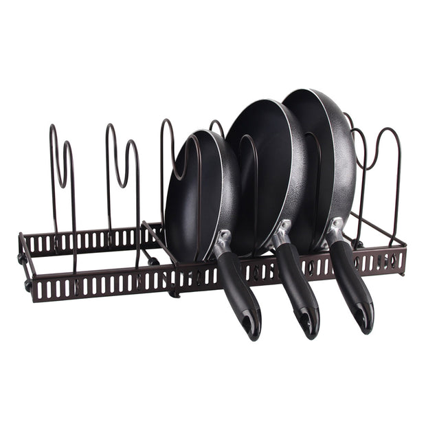 Extendable Pot & Pan Rack - Dark Coffee