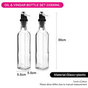 Oil & Vinegar Glass Bottles Set - 2x500ml