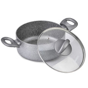 3pcs Moon Stone Series Non-stick Cookware Set with Glass Lid