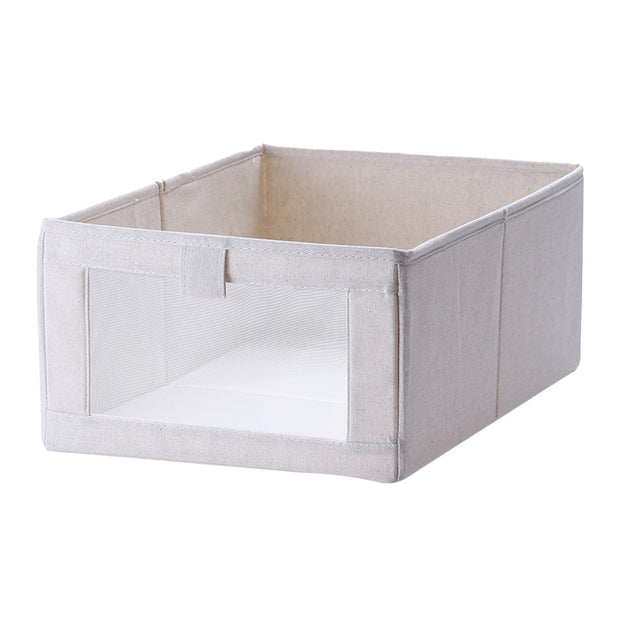 Foldable Fabric Storage Box with Clear Window - Large