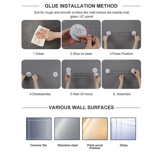 Suction 4 Single Wall Hooks