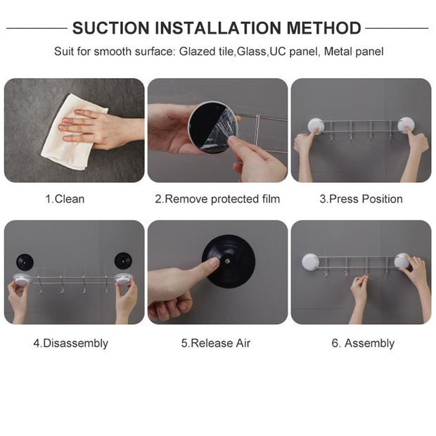 Suction 4 Single Wall Hooks