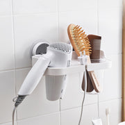 Hair Dryer Rack with Cup (Stick On) on Wall with Accessories