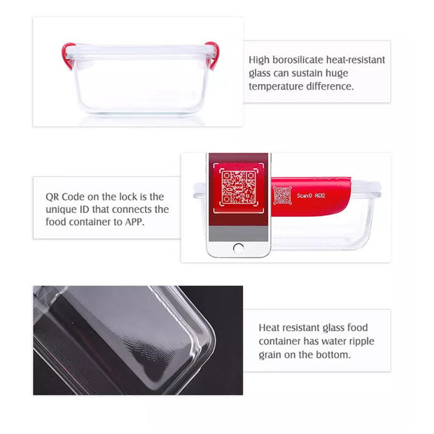 Smart Track 2 Compartments Glass Food Container - 1450ml