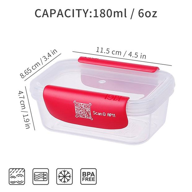 Smart Track Plastic Food Container - 180ml x 3pcs