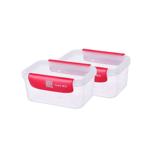 Smart Track Plastic Food Container - 480ml x 2pcs