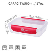 Smart Track Plastic Food Container - 500ml x 2pcs