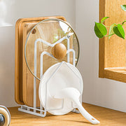 Pot Lid & Chopping Board Rack - White