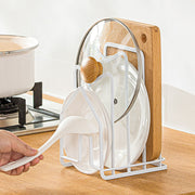 Pot Lid & Chopping Board Rack - White