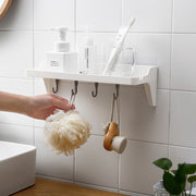 Shelf Holder with Hooks (Stick On)