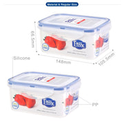 Rectangular Plastic Food Container - 600ml x 2pcs