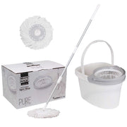 White Magic Pure Spin Mop Set (2 Mop head + Handle + Bucket)