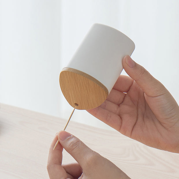 Toothpick Holder with Wooden Lid