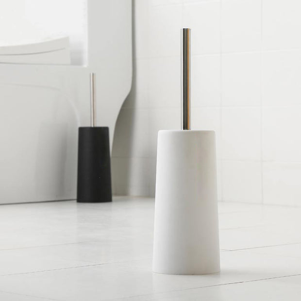 White Toilet Brush with Holder Display