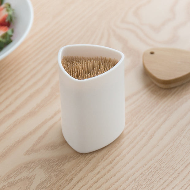 Toothpick Holder with Wooden Lid