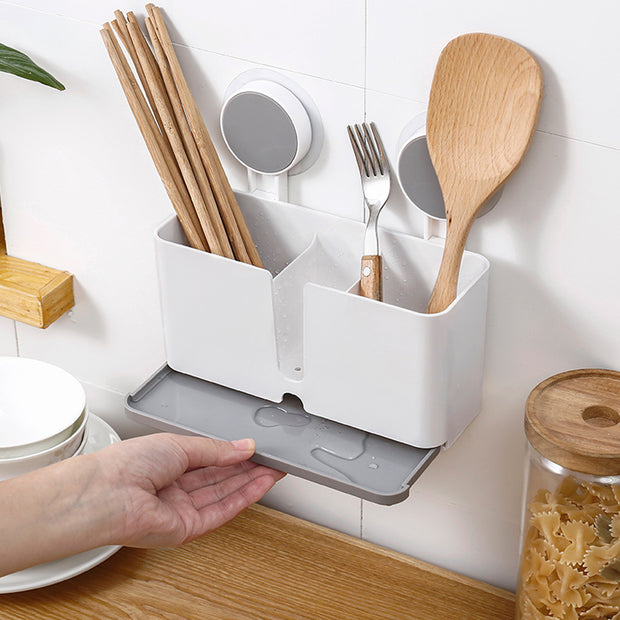 Utensil Holder with Drainer (Stick On) Removable