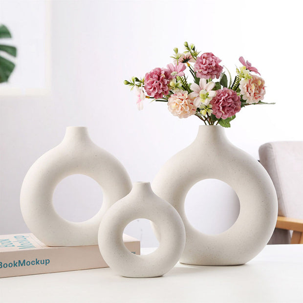 White Ceramic Vase - Medium